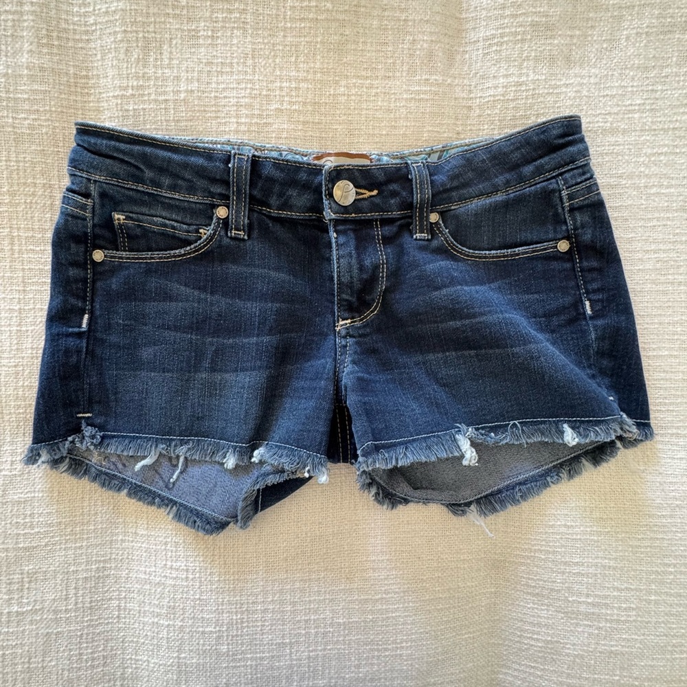 PAIGE Dark Blue Jean Shorts